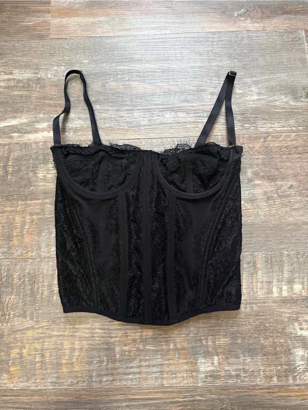 Black Lace Bustier Corset Top